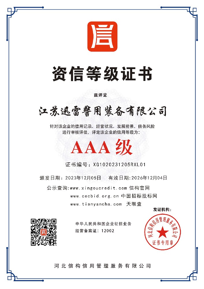 资信等级证书